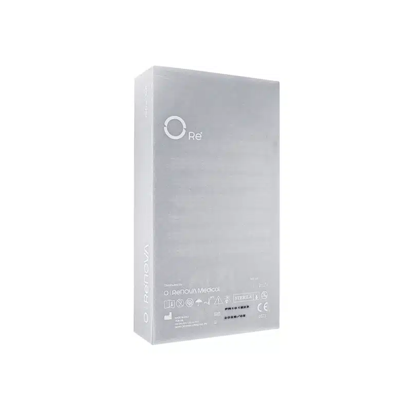 A white pack of REFINE + SOFT protective face masks. The box has a minimalist design with the product name and various certification symbols printed on the front.