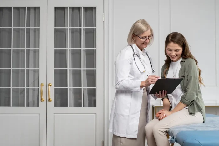 Doctor checking patient.
